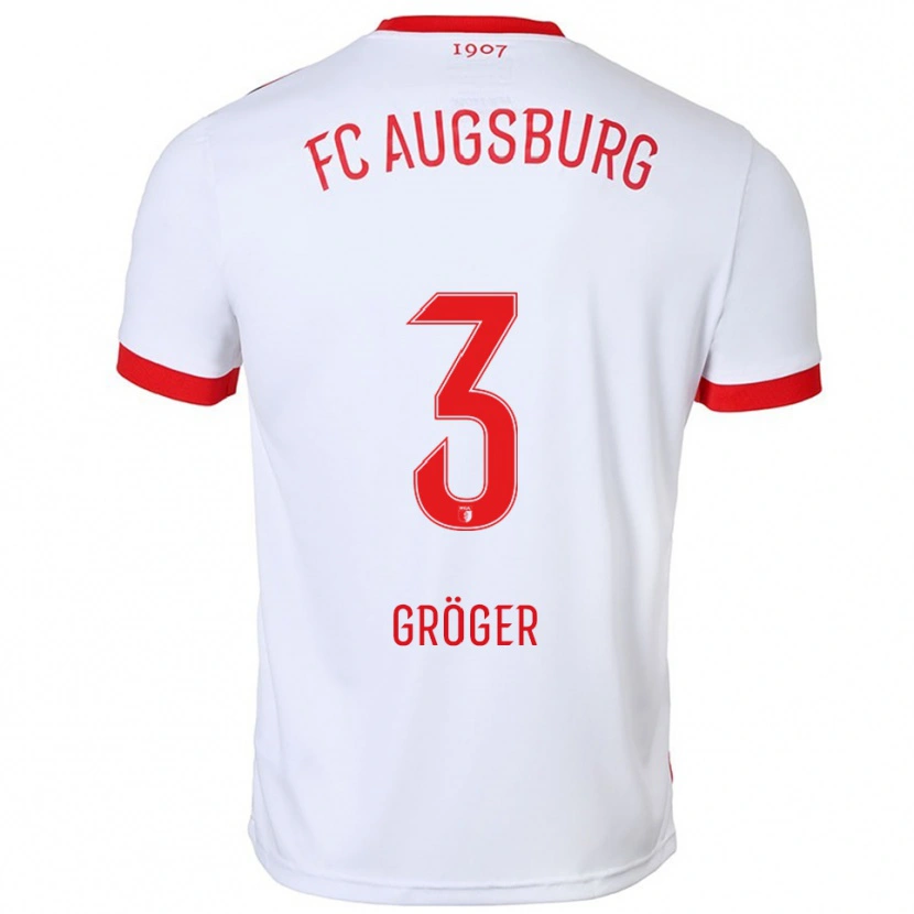 Danxen Herren Elias Gröger #3 Weiß Rot Heimtrikot Trikot 2025/26 T-Shirt