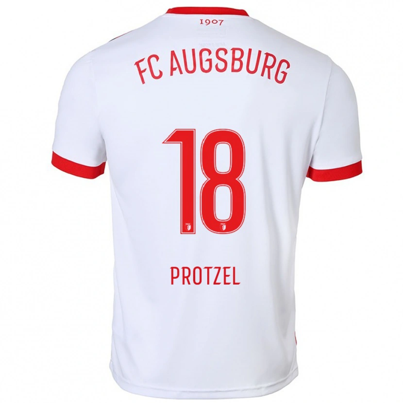 Danxen Herren Ann-Sophie Protzel #18 Weiß Rot Heimtrikot Trikot 2025/26 T-Shirt