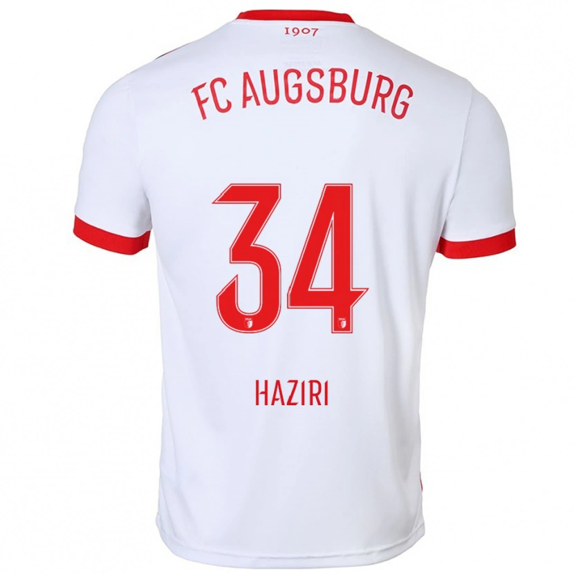 Danxen Herren Edi Haziri #34 Weiß Rot Heimtrikot Trikot 2025/26 T-Shirt