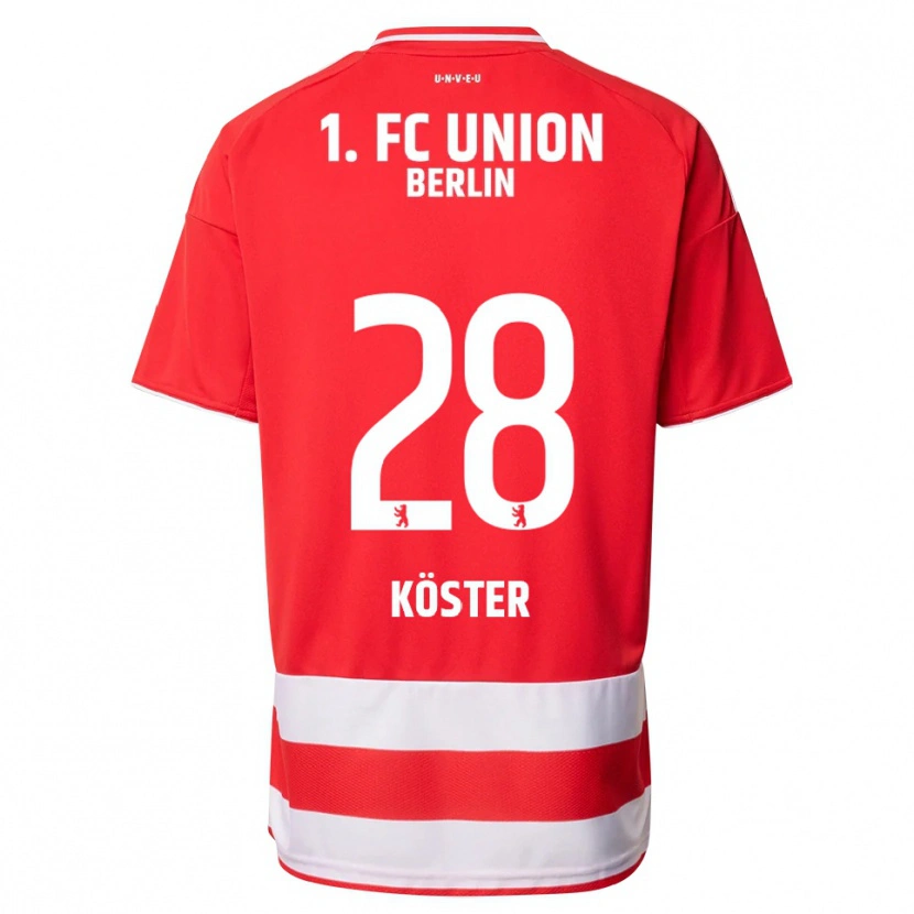 Danxen Herren Leonie Köster #28 Rot Weiß Heimtrikot Trikot 2025/26 T-Shirt