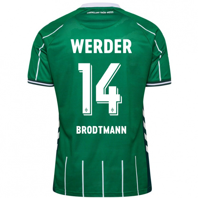 Danxen Herren Linus Brodtmann #14 Grün Weiß Heimtrikot Trikot 2025/26 T-Shirt