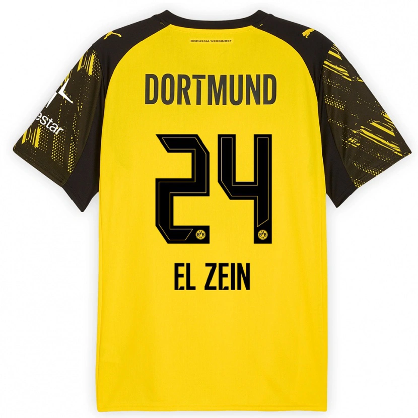 Danxen Herren Abu-Bekir Omer El-Zein #24 Gelb Schwarz Heimtrikot Trikot 2025/26 T-Shirt