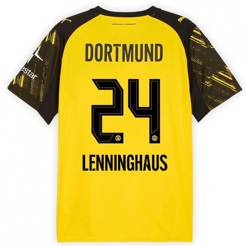 Danxen Herren Mika Lenninghaus #24 Gelb Schwarz Heimtrikot Trikot 2025/26 T-Shirt
