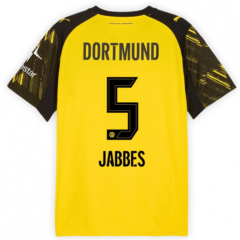 Danxen Herren Jasmin Jabbes #5 Gelb Schwarz Heimtrikot Trikot 2025/26 T-Shirt
