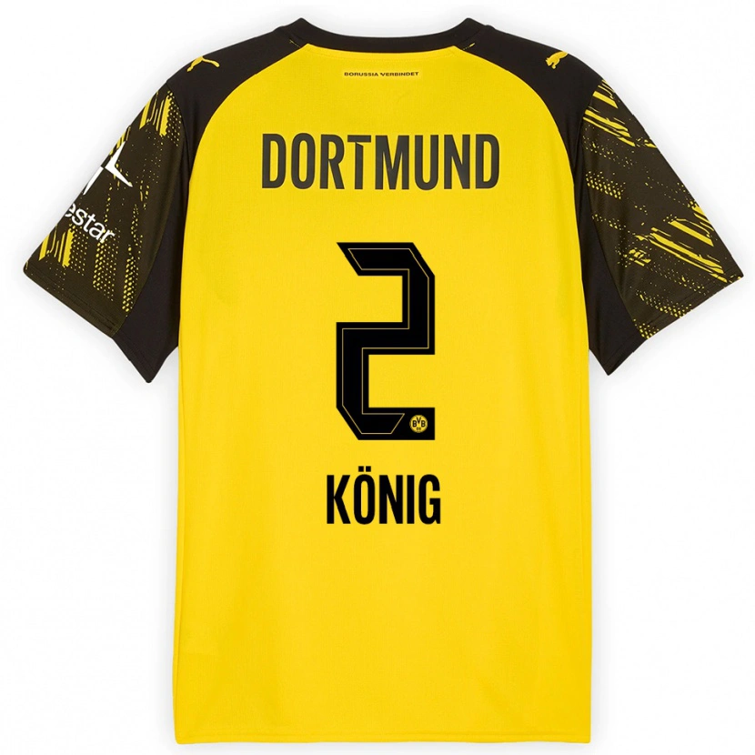 Danxen Herren Niklas König #2 Gelb Schwarz Heimtrikot Trikot 2025/26 T-Shirt