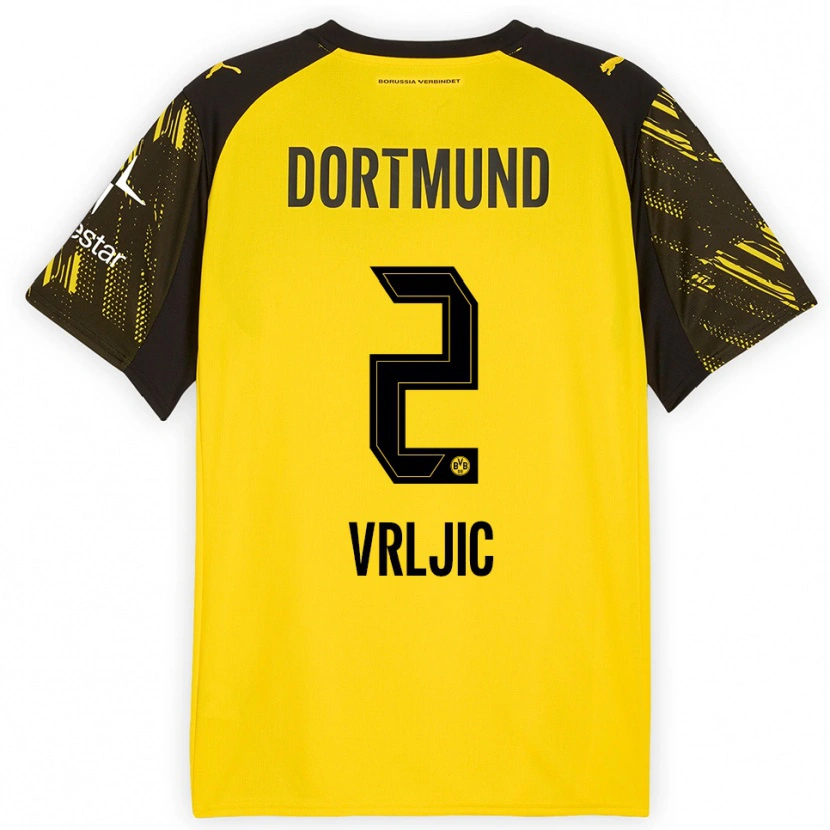 Danxen Herren Daniel Vrljic #2 Gelb Schwarz Heimtrikot Trikot 2025/26 T-Shirt