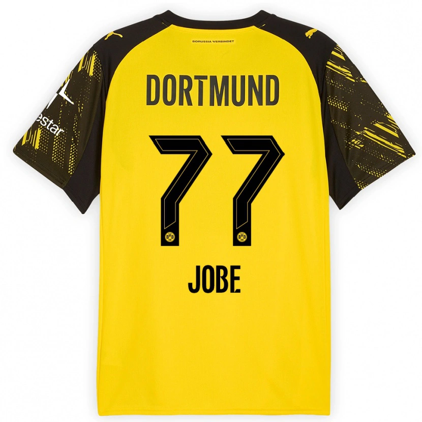Danxen Herren Jobe Bellingham #77 Gelb Schwarz Heimtrikot Trikot 2025/26 T-Shirt