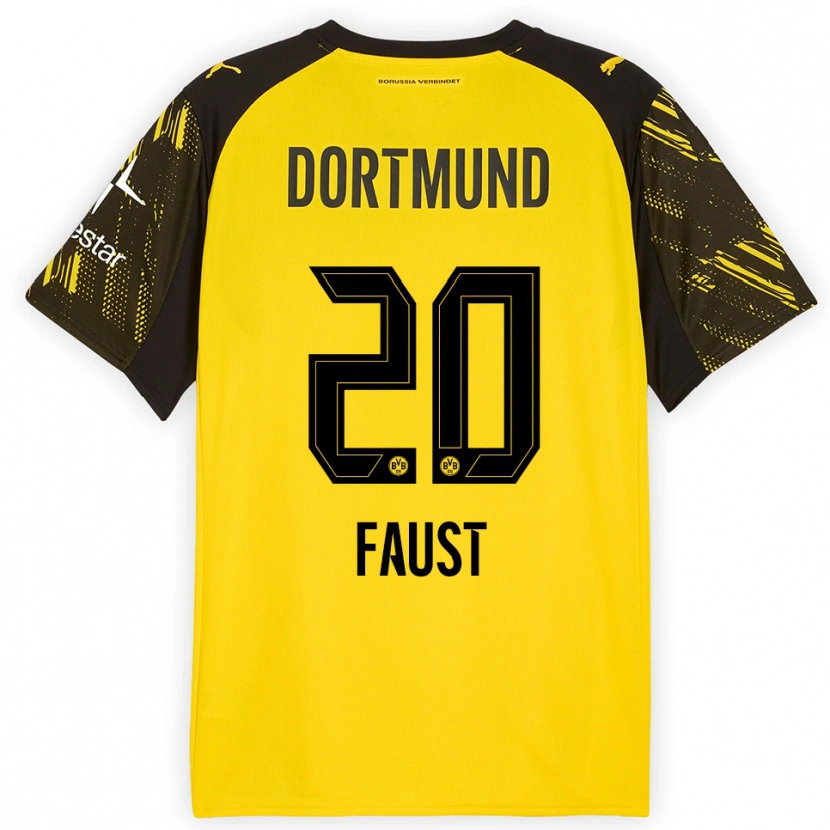 Danxen Herren Tom Faust #20 Gelb Schwarz Heimtrikot Trikot 2025/26 T-Shirt