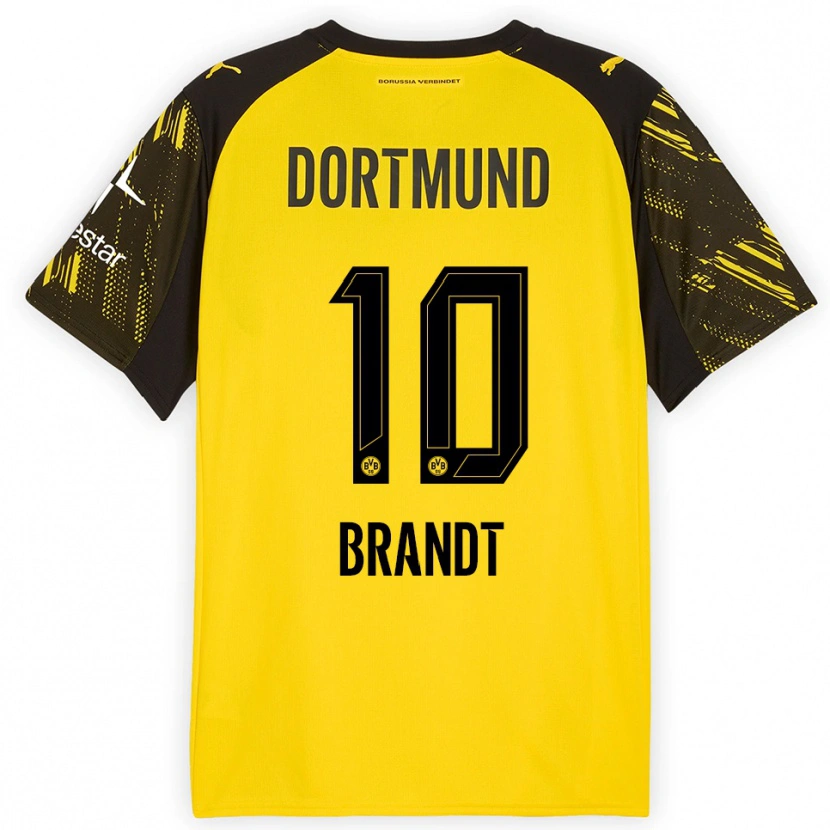 Danxen Herren Julian Brandt #10 Gelb Schwarz Heimtrikot Trikot 2025/26 T-Shirt