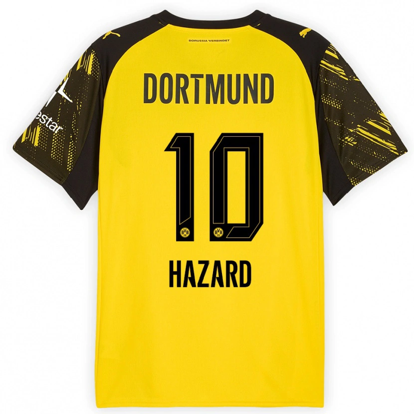 Danxen Herren Thorgan Hazard #10 Gelb Schwarz Heimtrikot Trikot 2025/26 T-Shirt