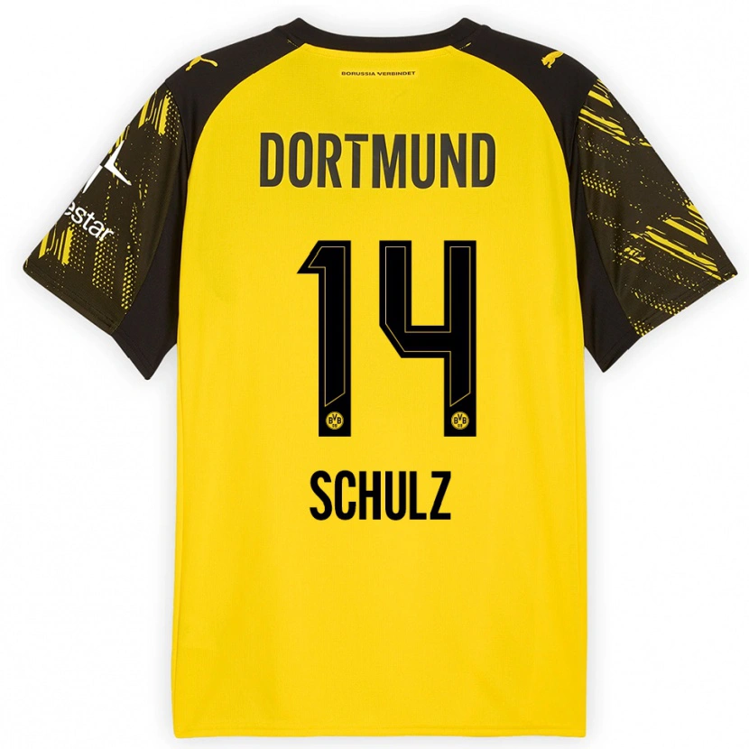 Danxen Herren Nico Schulz #14 Gelb Schwarz Heimtrikot Trikot 2025/26 T-Shirt