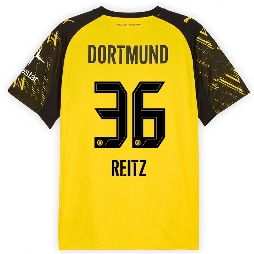 Danxen Herren Tony Reitz #36 Gelb Schwarz Heimtrikot Trikot 2025/26 T-Shirt