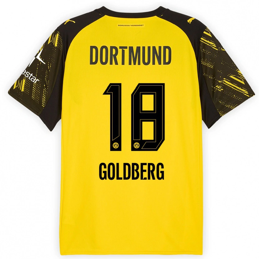 Danxen Herren Niclas Goldberg #18 Gelb Schwarz Heimtrikot Trikot 2025/26 T-Shirt