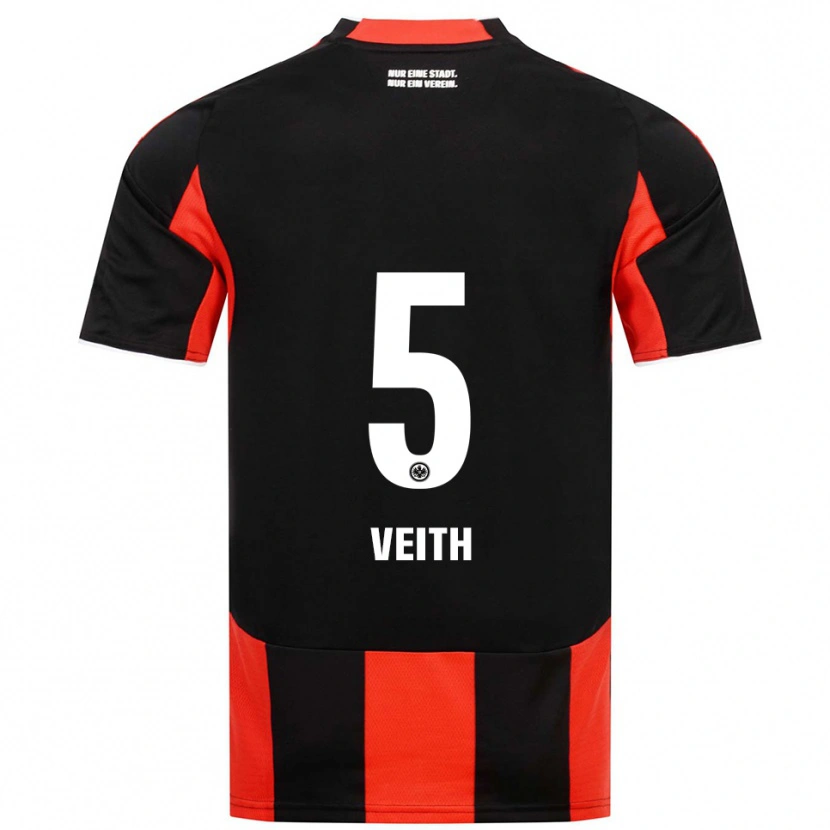 Danxen Herren Titus Veith #5 Schwarz Rot Heimtrikot Trikot 2025/26 T-Shirt