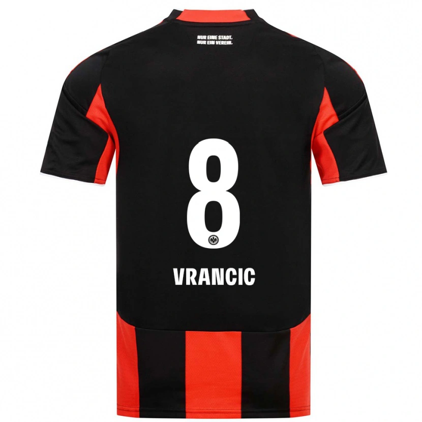 Danxen Herren Mario Vrancic #8 Schwarz Rot Heimtrikot Trikot 2025/26 T-Shirt