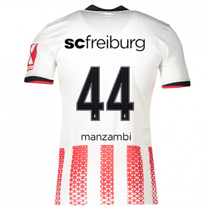 Danxen Herren Johan Manzambi #44 Weiß Rot Heimtrikot Trikot 2025/26 T-Shirt