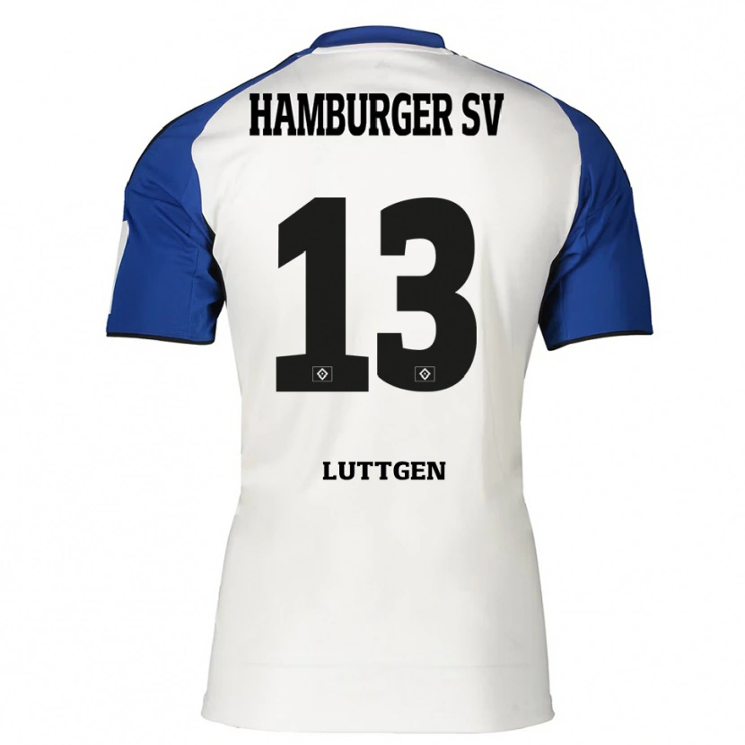 Danxen Herren Lasse Lüttgen #13 Weiß Blau Heimtrikot Trikot 2025/26 T-Shirt