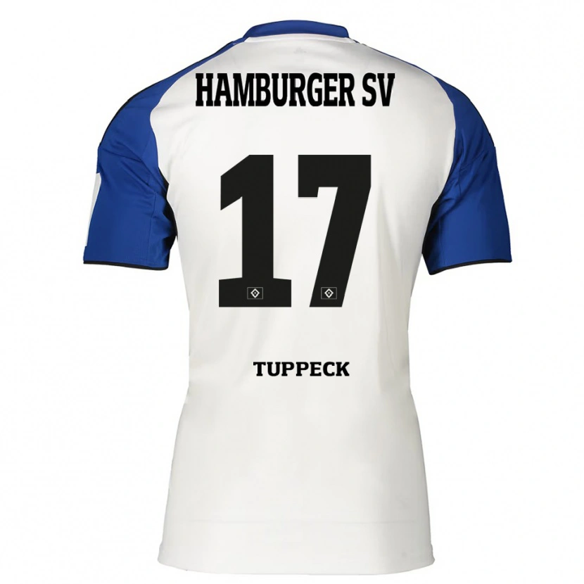 Danxen Herren Niklas Tuppeck #17 Weiß Blau Heimtrikot Trikot 2025/26 T-Shirt