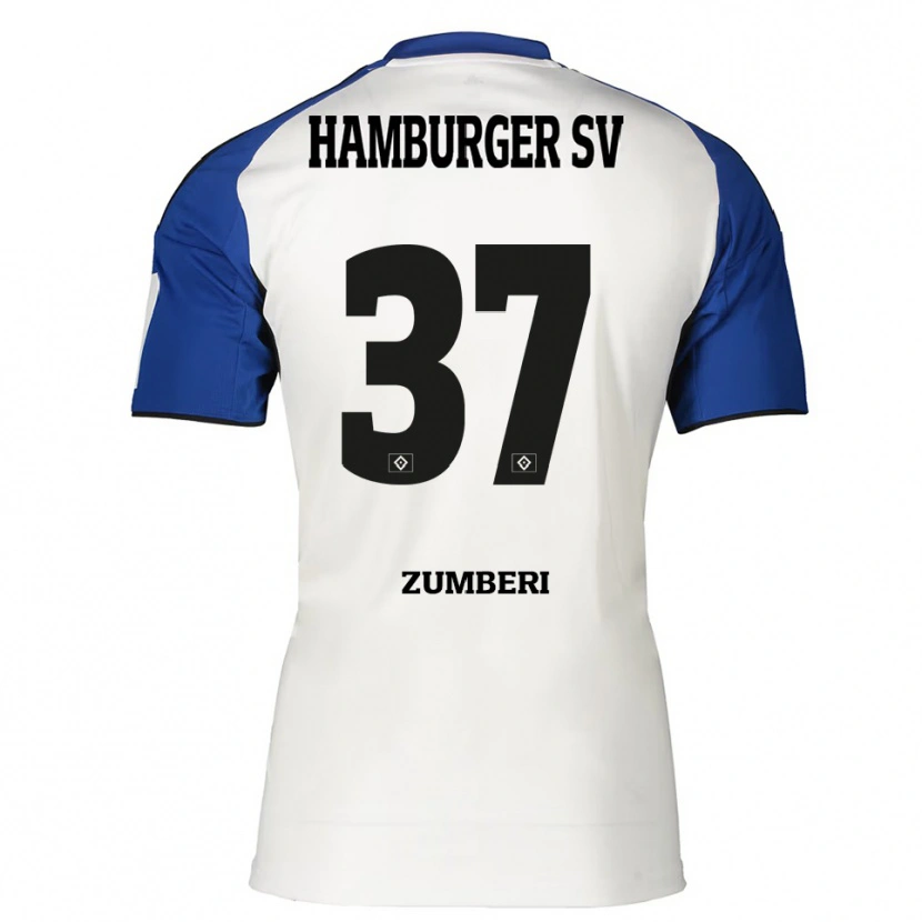 Danxen Herren Valon Zumberi #37 Weiß Blau Heimtrikot Trikot 2025/26 T-Shirt