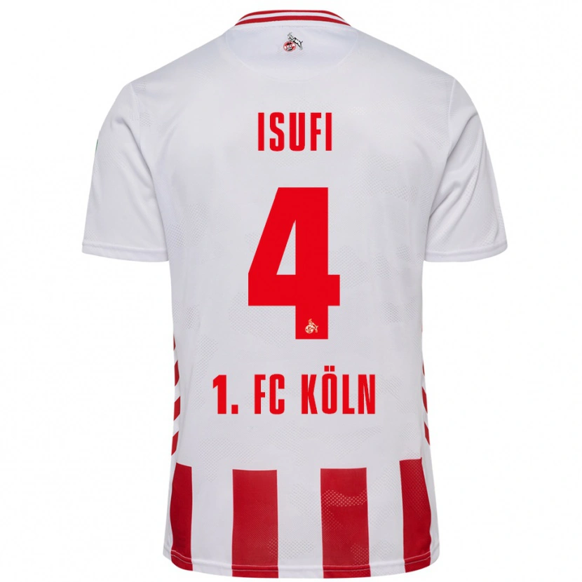 Danxen Herren Leo Isufi #4 Weiß Rot Heimtrikot Trikot 2025/26 T-Shirt