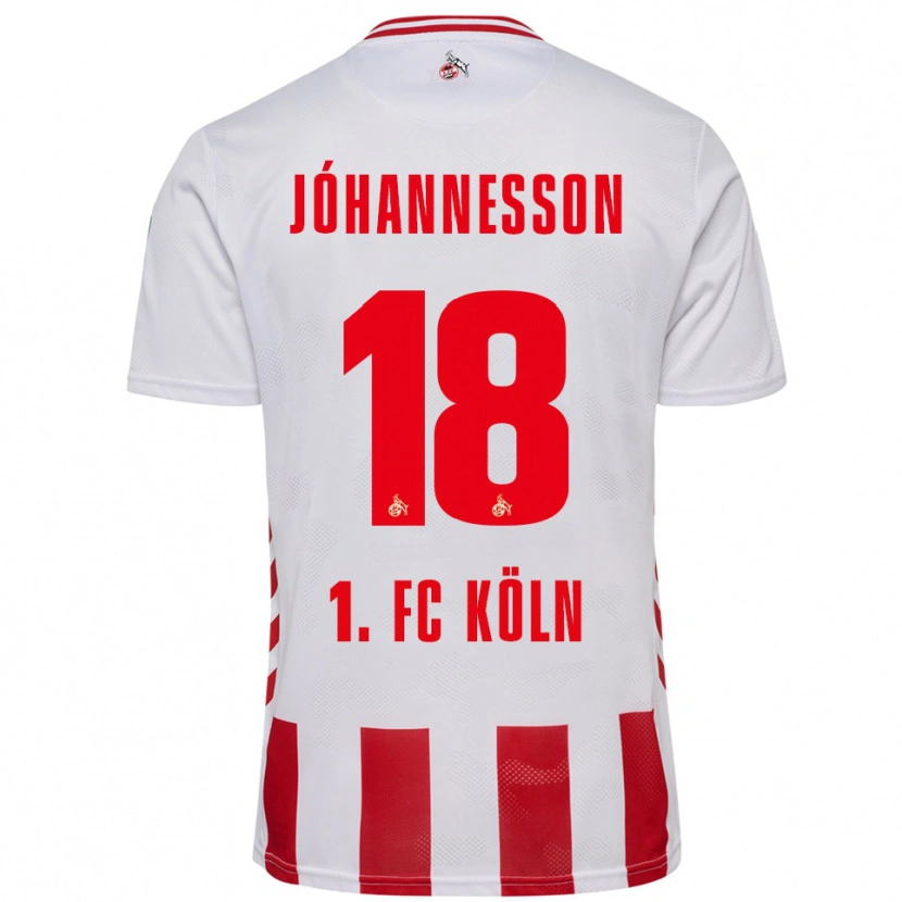 Danxen Herren Ísak Jóhannesson #18 Weiß Rot Heimtrikot Trikot 2025/26 T-Shirt