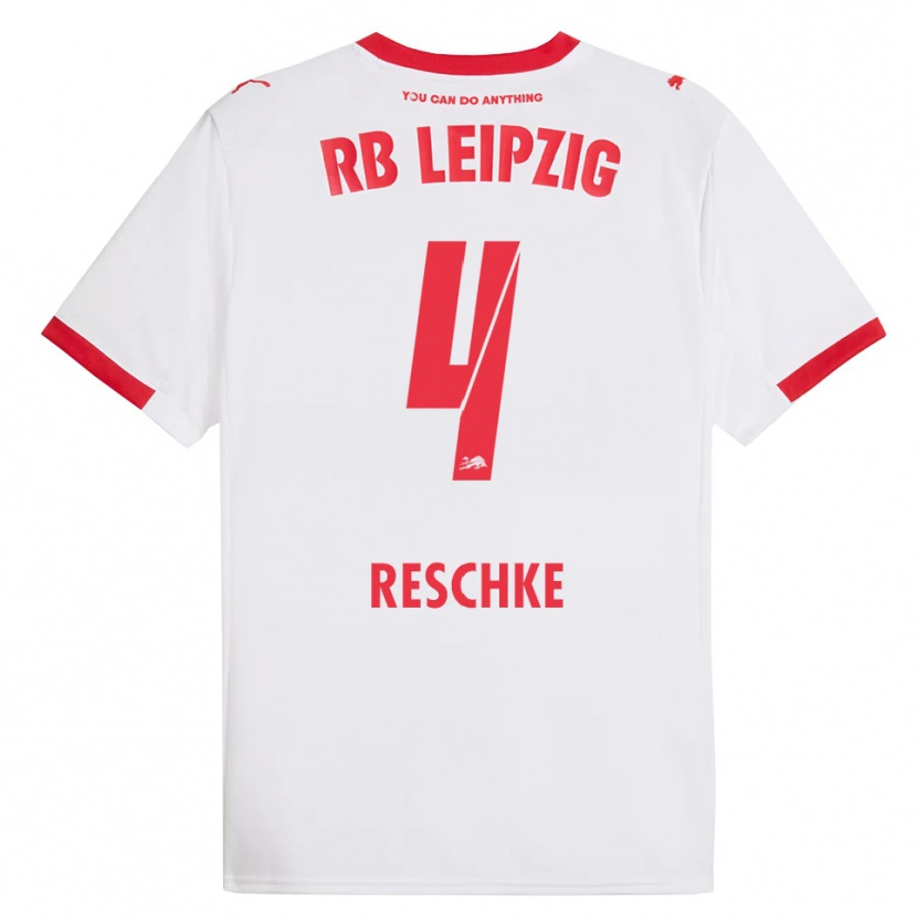 Danxen Herren Gianluca Reschke #4 Weiß Rot Heimtrikot Trikot 2025/26 T-Shirt