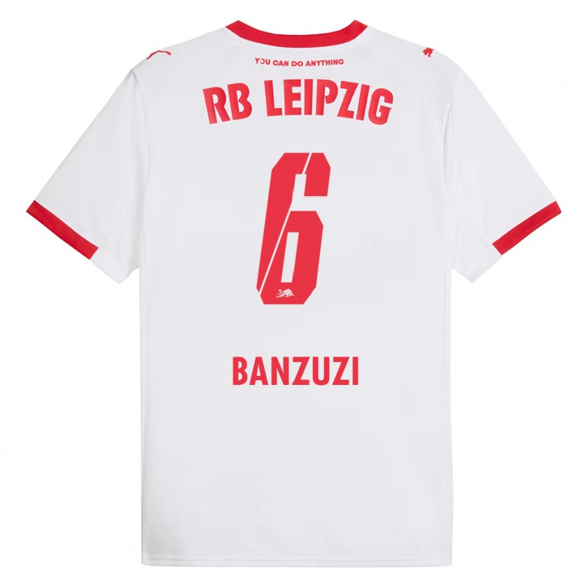 Danxen Herren Ezechiel Banzuzi #6 Weiß Rot Heimtrikot Trikot 2025/26 T-Shirt
