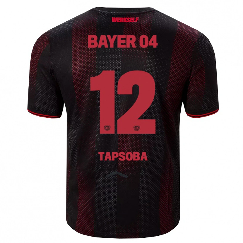 Danxen Herren Edmond Tapsoba #12 Schwarz Rot Heimtrikot Trikot 2025/26 T-Shirt