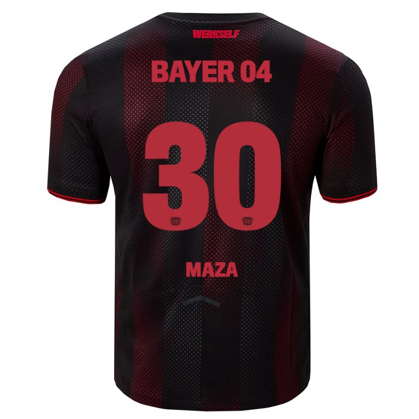 Danxen Herren Ibrahim Maza #30 Schwarz Rot Heimtrikot Trikot 2025/26 T-Shirt