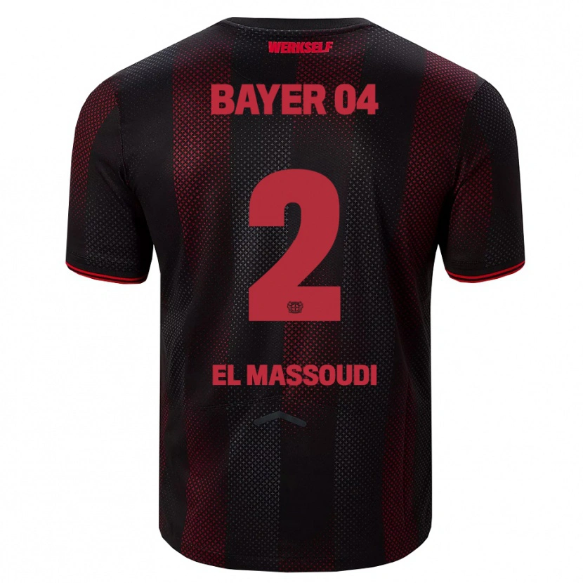 Danxen Herren Nassim El Massoudi #2 Schwarz Rot Heimtrikot Trikot 2025/26 T-Shirt