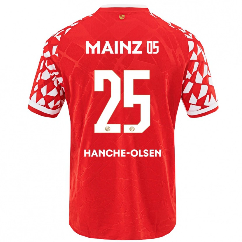 Danxen Herren Andreas Hanche-Olsen #25 Rot Weiß Heimtrikot Trikot 2025/26 T-Shirt