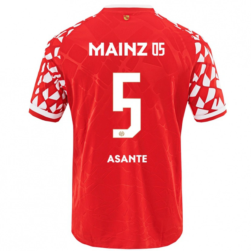 Danxen Herren Marvin Asante #5 Rot Weiß Heimtrikot Trikot 2025/26 T-Shirt
