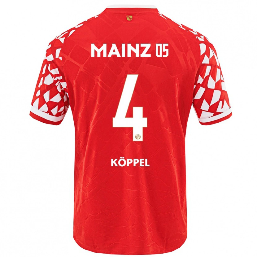 Danxen Herren Domenic Köppel #4 Rot Weiß Heimtrikot Trikot 2025/26 T-Shirt