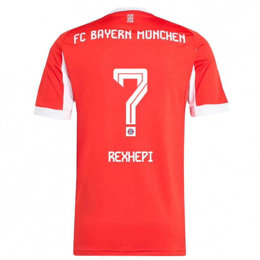 Danxen Herren Erion Rexhepi #0 Rot Weiß Heimtrikot Trikot 2025/26 T-Shirt