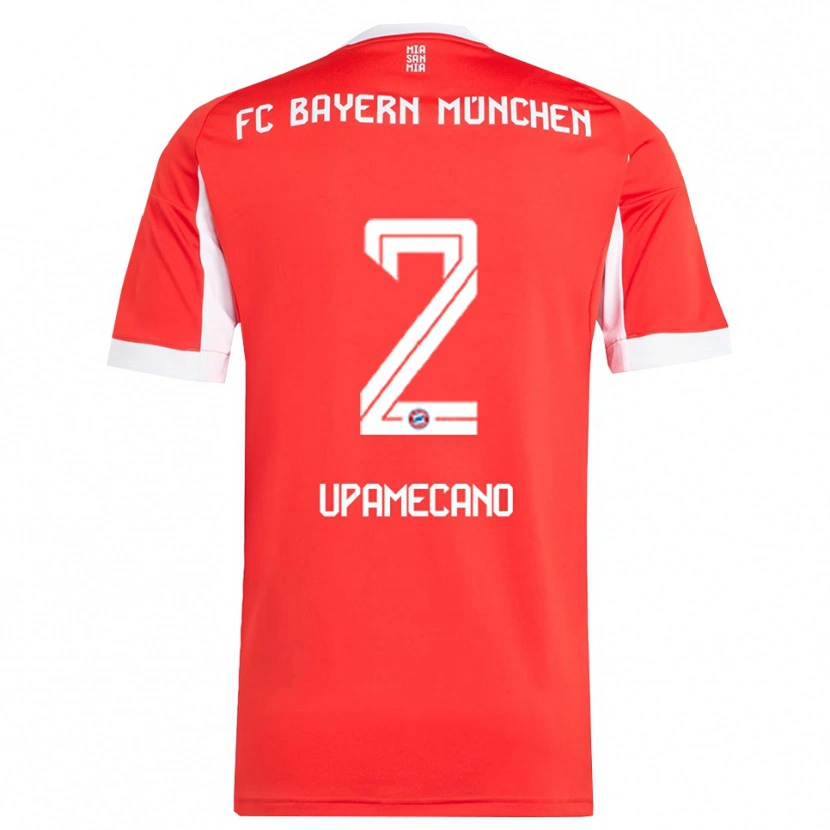 Danxen Herren Dayot Upamecano #2 Rot Weiß Heimtrikot Trikot 2025/26 T-Shirt