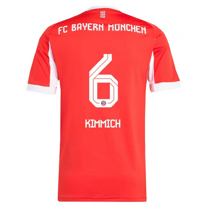 Danxen Herren Joshua Kimmich #6 Rot Weiß Heimtrikot Trikot 2025/26 T-Shirt