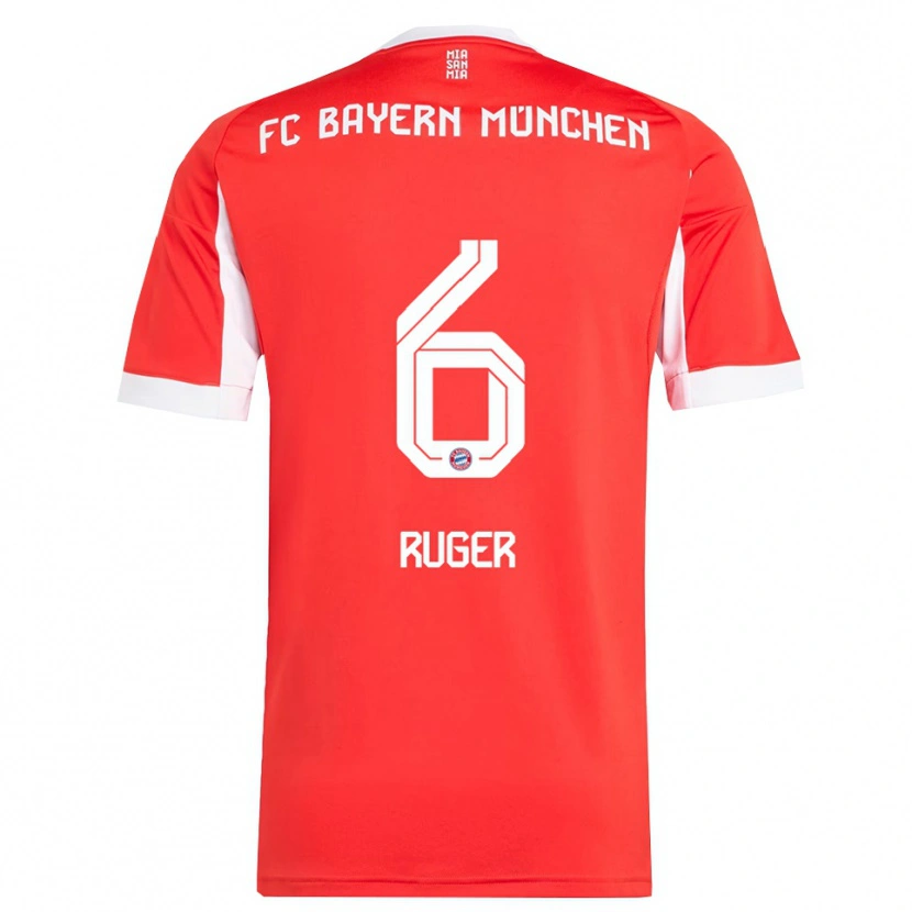 Danxen Herren Kurt Ruger #6 Rot Weiß Heimtrikot Trikot 2025/26 T-Shirt