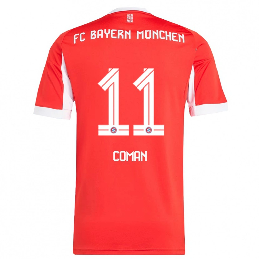 Danxen Herren Kingsley Coman #11 Rot Weiß Heimtrikot Trikot 2025/26 T-Shirt