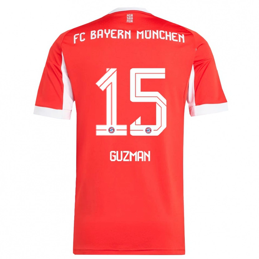 Danxen Herren Ana María Guzmán #15 Rot Weiß Heimtrikot Trikot 2025/26 T-Shirt