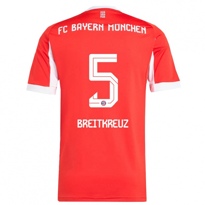 Danxen Herren Steve Breitkreuz #5 Rot Weiß Heimtrikot Trikot 2025/26 T-Shirt