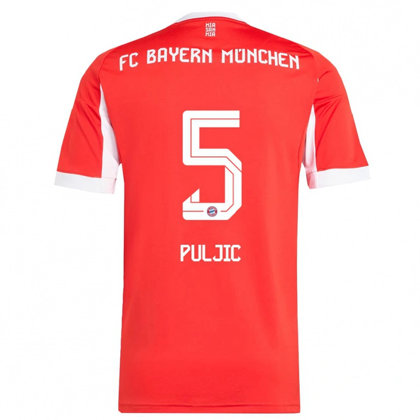 Danxen Herren Ljubo Puljic #5 Rot Weiß Heimtrikot Trikot 2025/26 T-Shirt