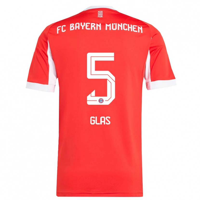 Danxen Herren Hanna Glas #5 Rot Weiß Heimtrikot Trikot 2025/26 T-Shirt
