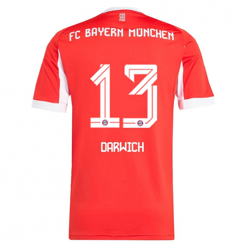 Danxen Herren Maher Darwich #13 Rot Weiß Heimtrikot Trikot 2025/26 T-Shirt