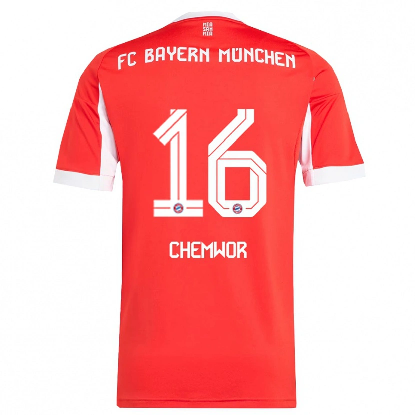 Danxen Herren Sadiki Chemwor #16 Rot Weiß Heimtrikot Trikot 2025/26 T-Shirt