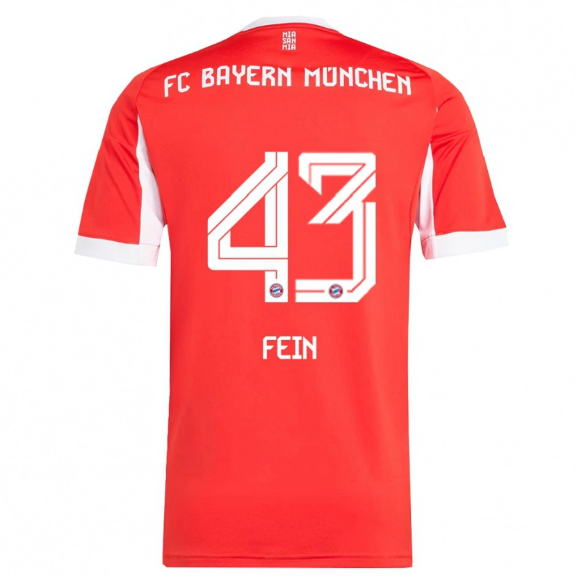 Danxen Herren Adrian Fein #43 Rot Weiß Heimtrikot Trikot 2025/26 T-Shirt