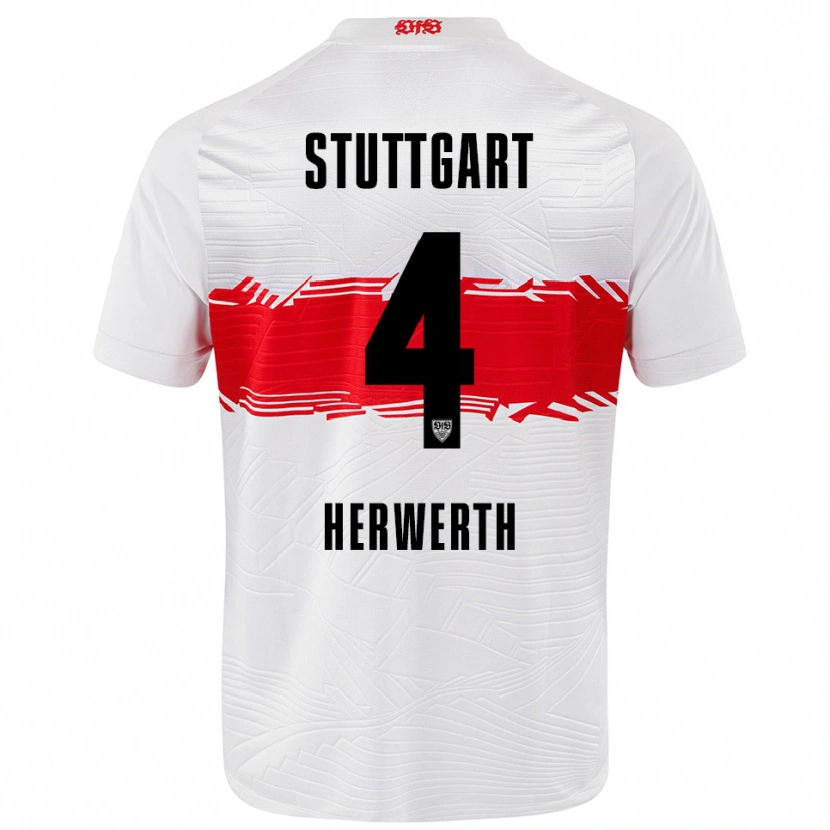 Danxen Herren Maximilian Herwerth #4 Weiß Rot Heimtrikot Trikot 2025/26 T-Shirt