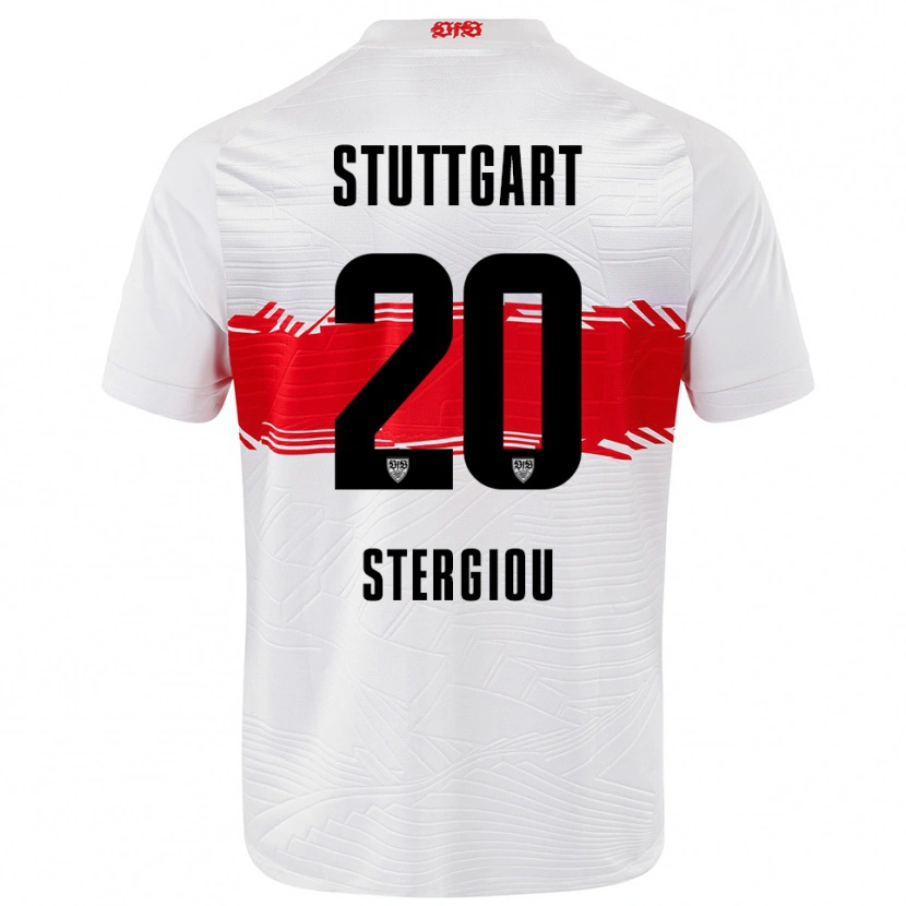 Danxen Herren Leonidas Stergiou #20 Weiß Rot Heimtrikot Trikot 2025/26 T-Shirt