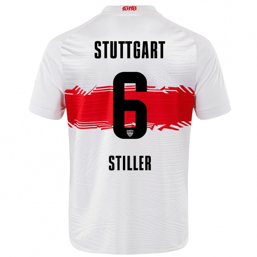 Danxen Herren Angelo Stiller #6 Weiß Rot Heimtrikot Trikot 2025/26 T-Shirt