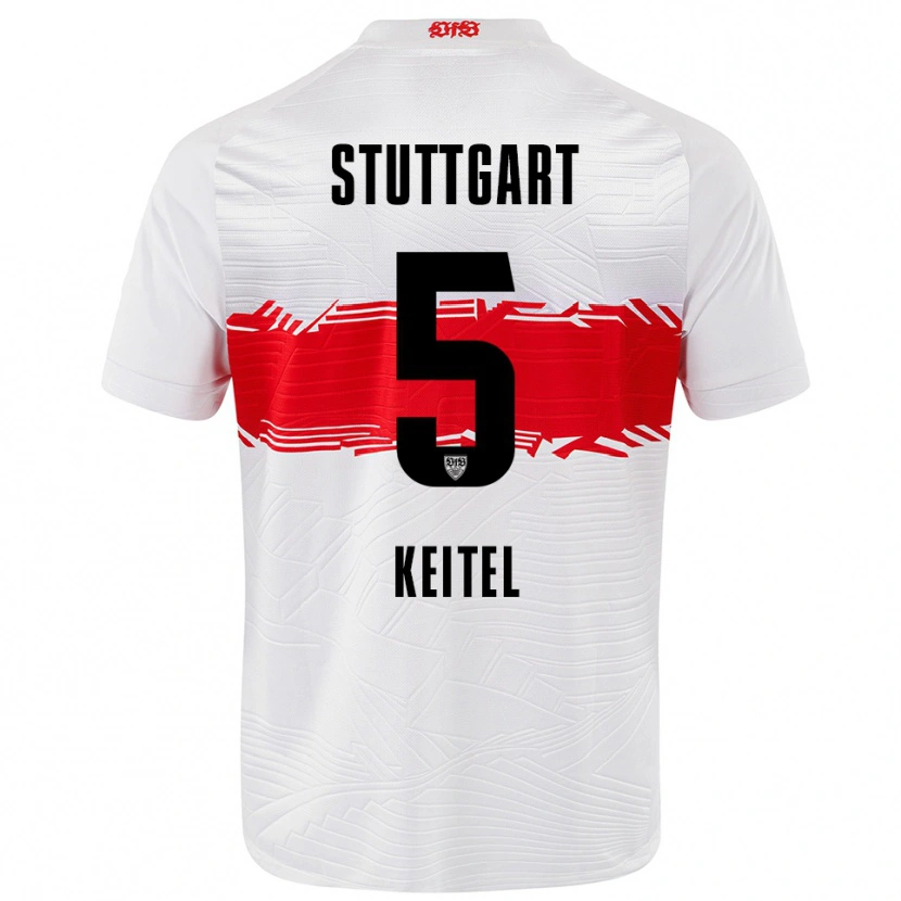 Danxen Herren Yannik Keitel #5 Weiß Rot Heimtrikot Trikot 2025/26 T-Shirt