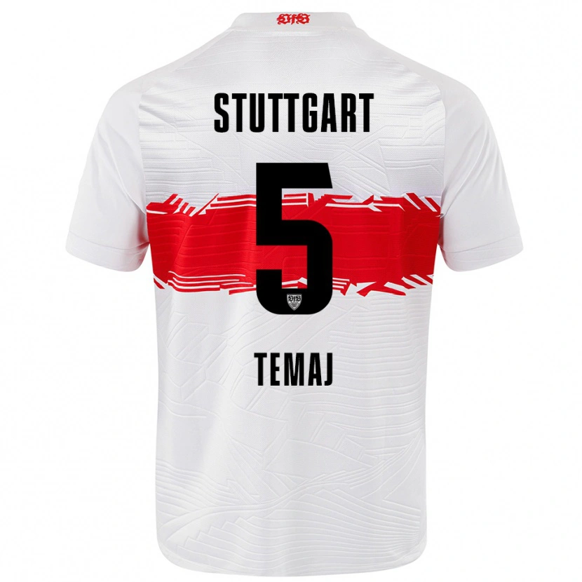 Danxen Herren Laureta Temaj #5 Weiß Rot Heimtrikot Trikot 2025/26 T-Shirt